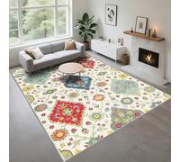 Kunsen Tapis Ados Résistant Beige 120x160cm, Les Fleurs Modernes sont utilisées dans Le Couloir de la Chambre