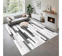 Kunsen Tapis Ados Respectueux De l'environnement Gris 130x190cm, Motif géométrique Moderne pour Salon Bureau