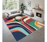 Kunsen Tapis Ados Washable Couleur 180x250cm, Rayures Modernes pour Les couloirs des Chambres d'adolescents
