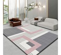 Kunsen Tapis Chambre a Coucher Adulte Accessoires Cuisine Le Tapis de Salon Gris Rose Moderne est Lavable en Machine, Doux et antidérapant. 140X200CM Decoration Maison