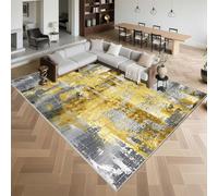 Kunsen Tapis Chambre Adulte Poil Ras 180x230cm,Abstrait Et Moderne,Lavable en Machine pour Salon,Chaise De Bureau,Home Doré