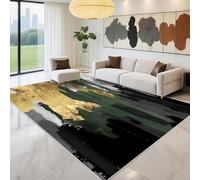 Kunsen Tapis Chambre Enfant Garcon Acoustique 80x140cm, Noir Gris Vert Jaune Abstract Art Design pour Salon Bureau