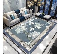 Kunsen Tapis De Chambre Accessoire Cuisine Bleu-Gris Un Design d'impression Oriental Confortable utilisé pour Le Salon et Bureau 200x290CM Deco