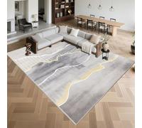 Kunsen Tapis de Chambre Poil Court 160x200cm,Style Moderne,Antidérapant pour Salon,Chaise De Bureau,Home Gris