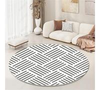 Kunsen Tapis de Cuisine Lavable 60x60cm Gris des Rayures Modernes Douces et durables pour Le Salon Bord du lit la Chambre Petit nettoyant