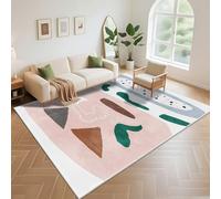 Kunsen Tapis Design Salon Antidérapant 120x200cm , Rose Minimaliste Moderne pour l'étude de la Chambre des Filles