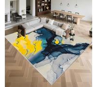 Kunsen Tapis Salle A Manger Doux 120x200cm,Abstraction Moderne,Lavable,Poil Ras pour Chambre Fille,Chaise De Bureau,Home Bleu