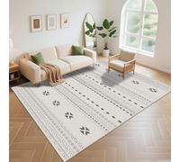Kunsen Tapis Salon Poil Ras Doux 70x140cm , Gris Géométrie Moderne pour la Zone d'entrée du Couloir du Salon