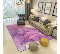 Kunsen Tapis Sol Cuisine 180X230CM Violet Motif d'encre Abstrait Lavable pour Chambre de Fille Grand Pas Cher dexterieur terrasse