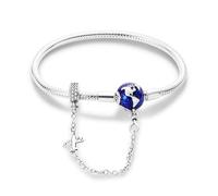 KUNSIR Bracelet Pour Femme for bead charms Argent sterling 925, Bracelet serpentine Compatible avec Pandora Charm bead B2