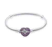 KUNSIR Bracelet Pour Femme for bead charms Argent sterling 925, Bracelet serpentine Compatible avec Pandora Charm bead B2
