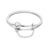 KUNSIR Bracelet Pour Femme for bead charms Argent sterling 925, Bracelet serpentine Compatible avec Pandora Charm bead B2