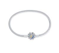 KUNSIR Bracelet Pour Femme for bead charms Argent sterling 925, Bracelet serpentine Compatible avec Pandora Charm bead B2