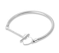 KUNSIR Bracelet Pour Femme for bead charms Argent sterling 925, Bracelet serpentine Compatible avec Pandora Charm bead B2