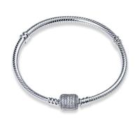 KUNSIR Bracelet Pour Femme for bead charms Argent sterling 925, Bracelet serpentine Compatible avec Pandora Charm bead B2