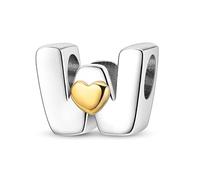 KUNSIR Charme Perles en forme de lettre de A à Z pour bracelet, En argent sterling 925, Compatible avec les bracelets et colliers Pandora, Compatible avec les bracelets européens pour femmes et filles