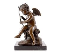 Kunst & Ambiente - Figurine en bronze - Amor/dieu de l'amour - Signée - Charles Louchet - Sculpture grecque - Figurine ange - Bronze - Marron