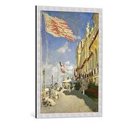 Kunst für Alle Image encadrée: Claude Monet Hotel des Roches Noires Trouville Oil - impression d'art décorative, en cadre de haute qualité, 60x85 cm, Argent Brossé