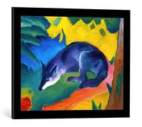 Kunst für Alle Image encadrée: Franz Marc Renard bleu et noir - impression d'art décorative, en cadre de haute qualité, 60x45 cm, Noir mate de soie