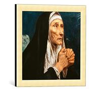 Kunst für Alle Image encadrée: Luis Tristan de Escamilla Sainte Monique - impression d'art décorative, en cadre de haute qualité, 40x40 cm, Doré Brossé
