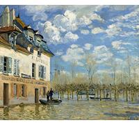 Kunst für Alle Reproduction/Poster: Alfred Sisley La barque pendant l inondation Port-Marly - Affiche, Reproduction artistique de haute qualité, 50x40 cm