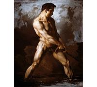 Kunst für Alle Reproduction/Poster: Théodore Géricault Étude de nu d un homme tirant à la corde - Affiche, Reproduction artistique de haute qualité, 60x75 cm