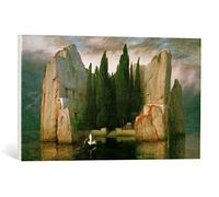 Kunst für Alle Reproduction sur toile: Arnold Böcklin L île des morts - impression d'art de haute qualité, toile sur châssis, Tableau prêt à susprendre, 70x40 cm