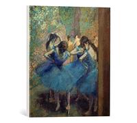 Kunst für Alle Reproduction sur toile: Edgar Degas Danseuses bleues - impression d'art de haute qualité, toile sur châssis, Tableau prêt à susprendre, 40x45 cm