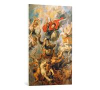 Kunst für Alle Reproduction sur toile: Peter Paul Rubens La chute des anges - impression d'art de haute qualité, toile sur châssis, Tableau prêt à susprendre, 65x100 cm