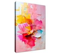 Kunstbruder Images abstraites pour votre maison - Tableaux modernes d'humour - Impressions d'art sur toile abstraites prêtes à accrocher (Art abstrait_Fleur colorée, 80 x 120 cm)