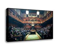 Kunstbruder - Images sur toile représentant le parlement de singes de Banksy (différents formats) 2 cm - Impression d'art sur toile (60 x 100 cm)