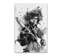 Kunstbruder Jimi Hendrix Guitar SW Impression sur toile 60 x 90 cm