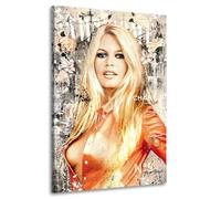Kunstgestalten24 Brigitte Awesome Impression sur toile vintage avec châssis en bois véritable Impression sur toile de qualité supérieure XXL