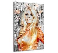 Kunstgestalten24 Brigitte Awesome N° 2 Impression sur toile avec châssis en bois véritable Format XXL