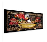 Kunstgestalten24 Impression sur toile Dagobert Duck Motivations Dollar Image More Money Pop Art Style Décoration murale