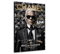 Kunstgestalten24 Karl Lagerfeld Impression sur toile Pop Art Fashion Décoration murale