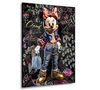 Kunstgestalten24 WTD Impression sur toile Motif Minnie Mouse Street Pop Art