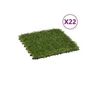 Kunstgrastegels 22 st 30x30 cm groen 149031