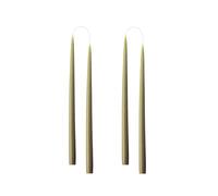 Kunstindustrien® Lot de 4 bougies coniques, fabriquées au Danemark, 42 couleurs disponibles, sans gouttes et sans fumée, bougies solides à combustion longue durée de 15 heures, bougies non parfumées,