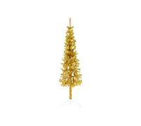 Kunstkerstboom half met standaard smal 120 cm goudkleurig344589