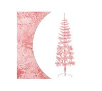 Kunstkerstboom half met standaard smal 120 cm roze344569