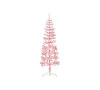 Kunstkerstboom half met standaard smal 180 cm roze344571