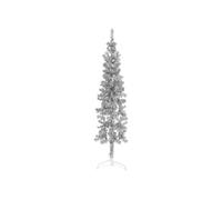vidaXL Demi sapin de Noël artificiel mince avec support Argenté 180 cm