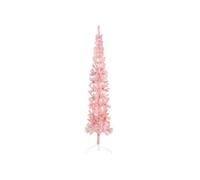 Kunstkerstboom half met standaard smal 210 cm roze344572