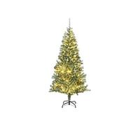Kunstkerstboom met 300 LED's kerstballen en sneeuw 210 cm3210126