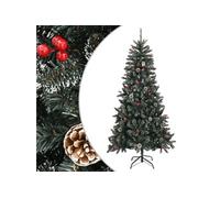 vidaXL Sapin de Noël artificiel avec support Vert 210 cm PVC Vert