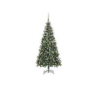 Kunstkerstboom met verlichting en kerstballen 210 cm3077801