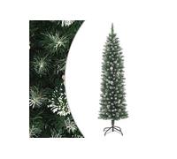 vidaXL Sapin de Noël artificiel mince PVC345166 – 180 cm avec support – Vert