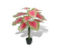 vidaXL Plante artificielle Caladium avec pot 85 cm Vert et Rouge