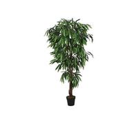 vidaXL Manguier Artificiel 1050 Feuilles, Arbre avec Pot en Plastique, Fausse Plante, Decoration d'Entrée Salon Bureau Jardin Patio, 200 cm Vert